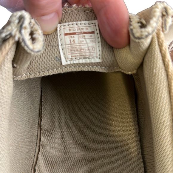 Roper Chillin’ Mens Tan Canvas Slip on Loafer Comfort Shoes 14 - Picture 5 of 16